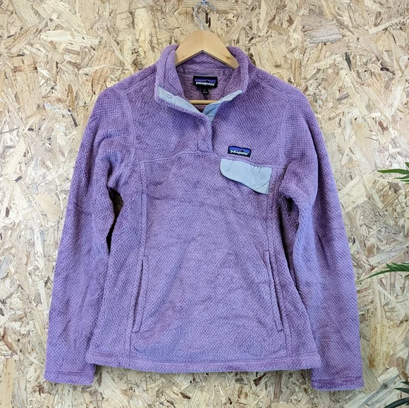Patagonia Synchilla Snap-T Fleece Sweater Pink Jumper Pullover Sweatshirt Small - Picture 1 of 6